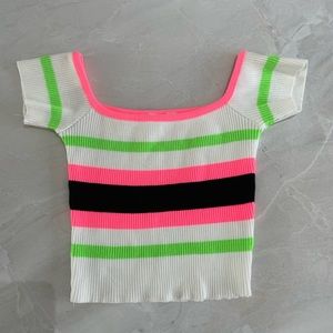 Love Culture neon multicolored crop trop